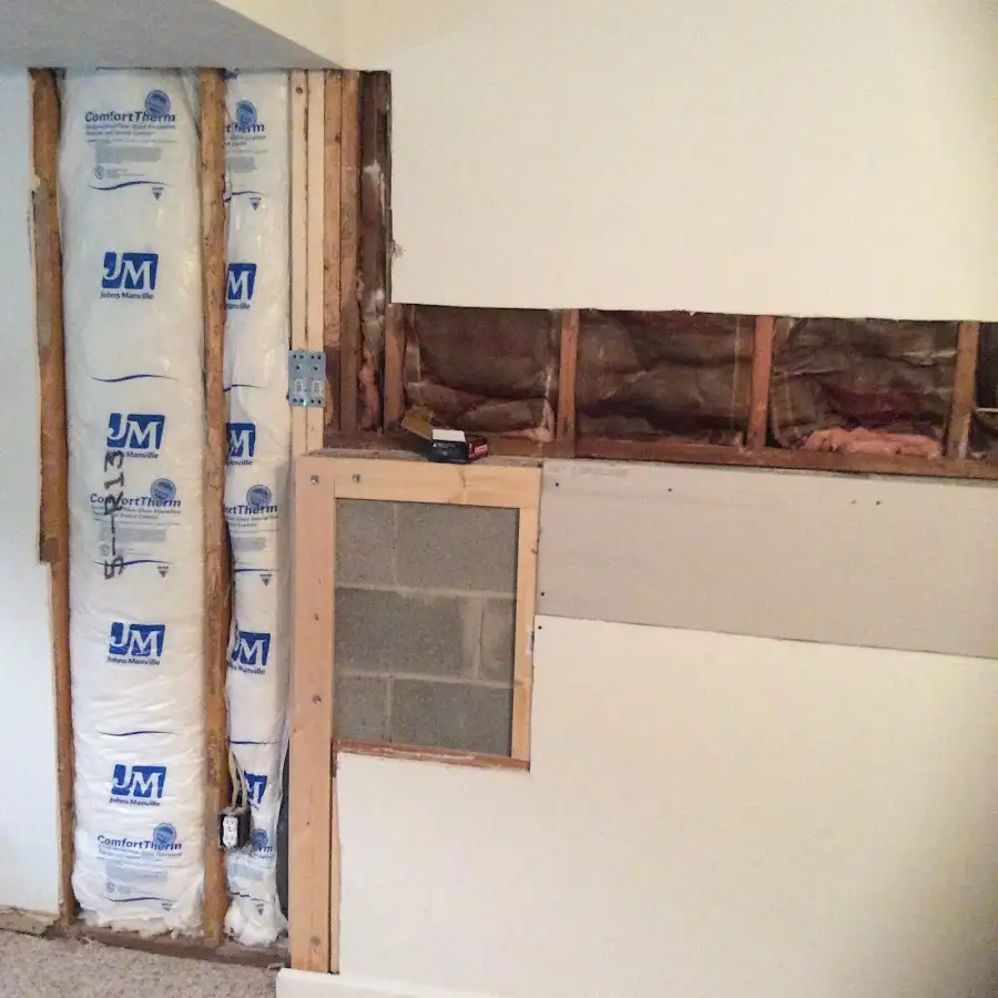 Wall insulation replacement during Contents Cleaning & Restoration in Dubuque